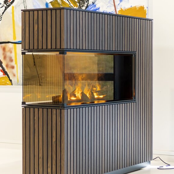 feu électrique Panel Wall Séparateur de pièce profondeur bois sombre avec tableau mural